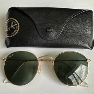 Ray-Ban 3447 Round Metal Gold Sunglasses, RRP $163!